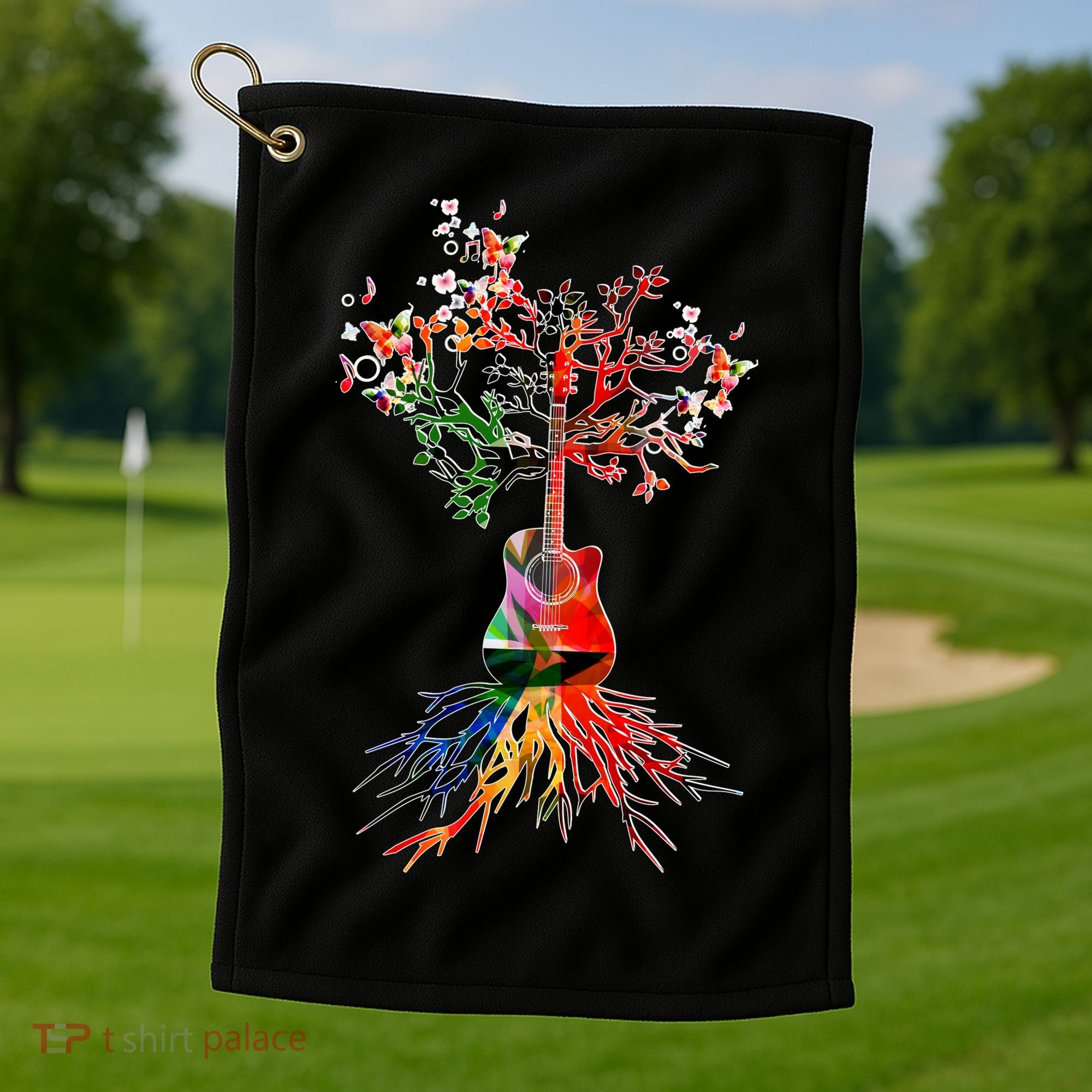 Guitar Roots Tree Of Life Golf Towel