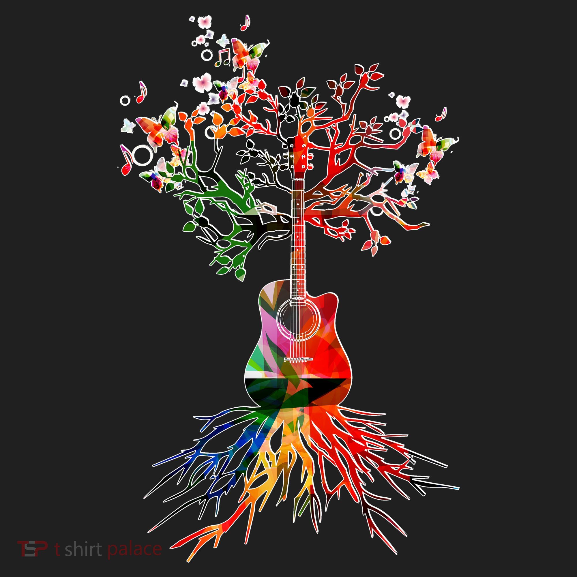 Guitar Roots Tree Of Life Golf Towel