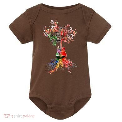 Guitar Roots Tree Of Life Baby Bodysuit