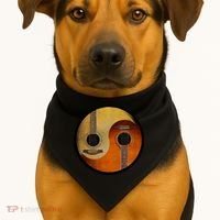 Guitar Yin And Yang USA-Made Doggie Bandana thumb 1