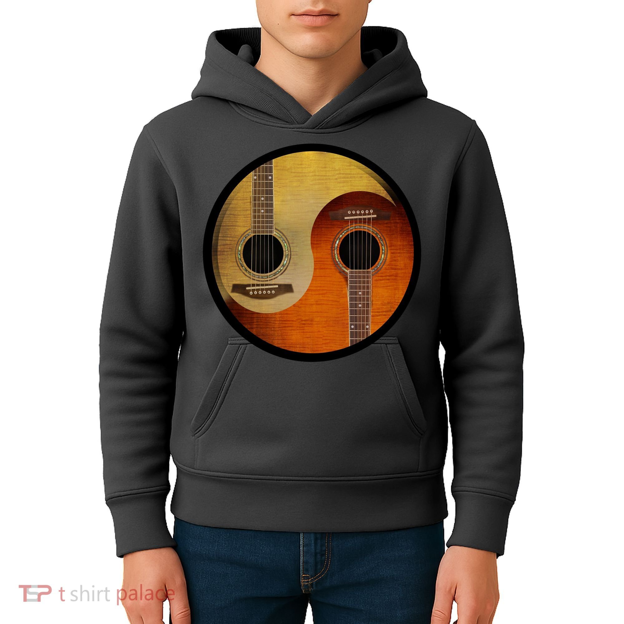 Guitar Yin And Yang Kids Hoodie