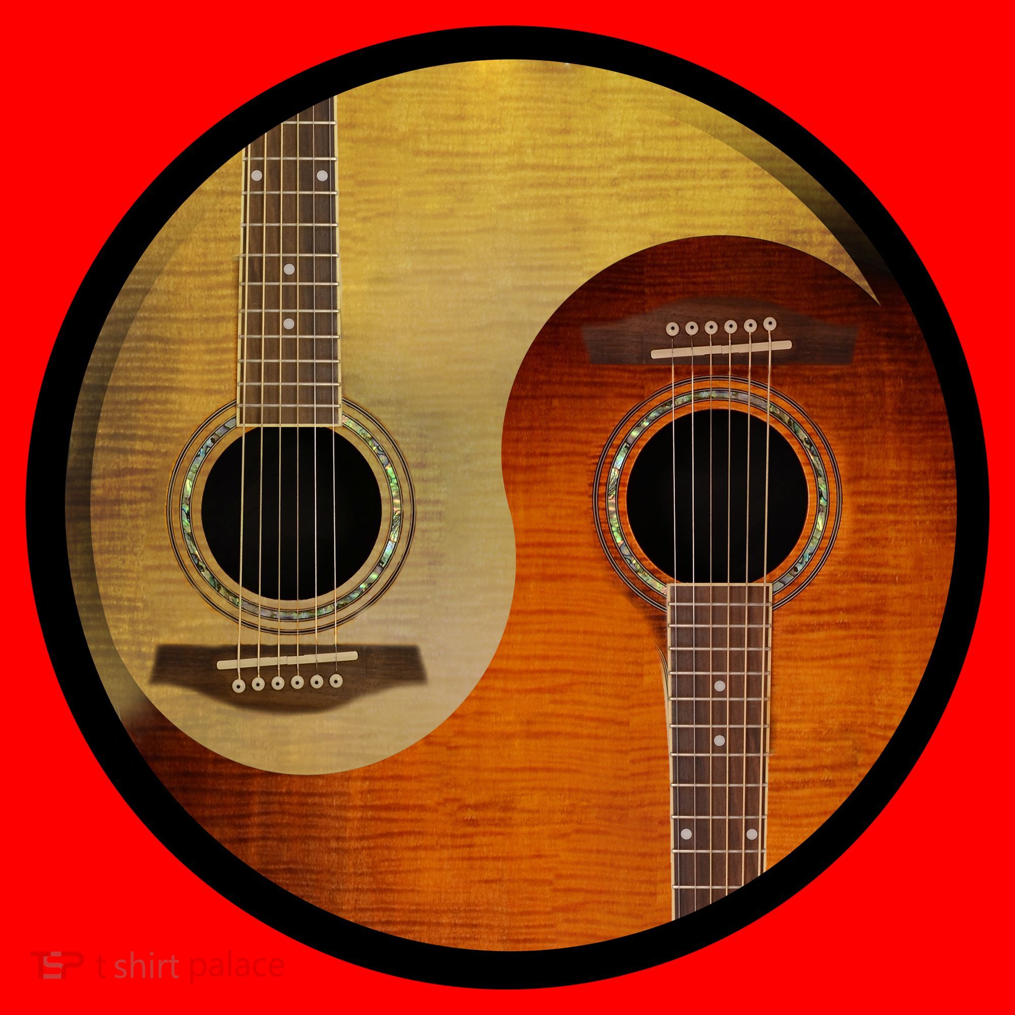 Guitar Yin And Yang Santa Hat