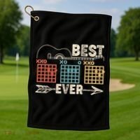 Guitarist Chords Best Dad Ever Golf Towel thumb 1