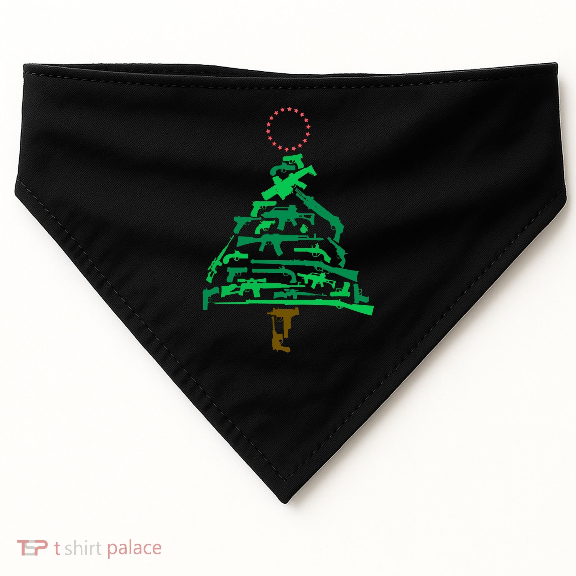 Gun Christmas Tree USA-Made Doggie Bandana