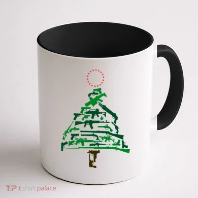Gun Christmas Tree Coffee Mug back