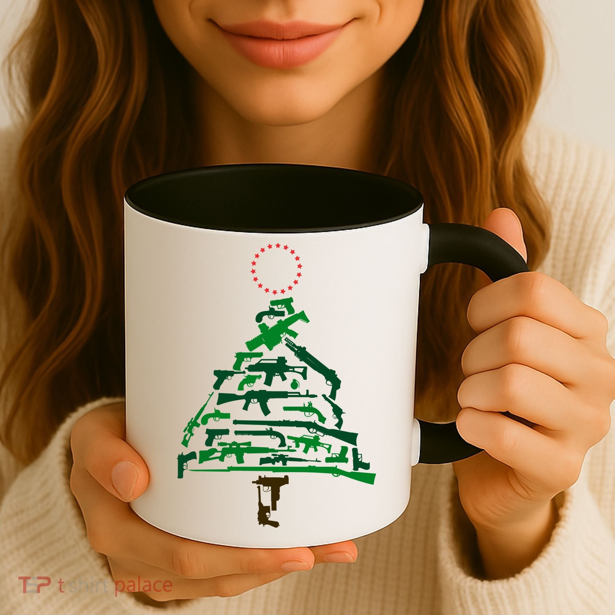 Gun Christmas Tree Coffee Mug