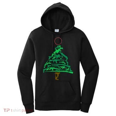 Gun Christmas Tree Women's Hoodie