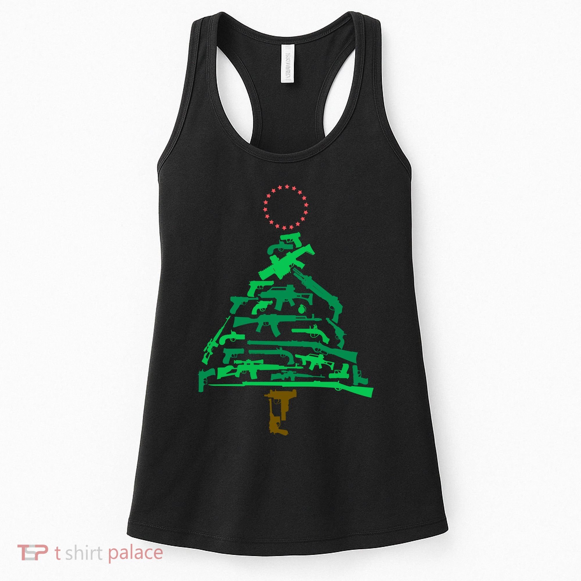 Gun Christmas Tree Women's Tank Top