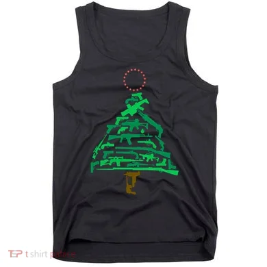 Gun Christmas Tree Tank Top