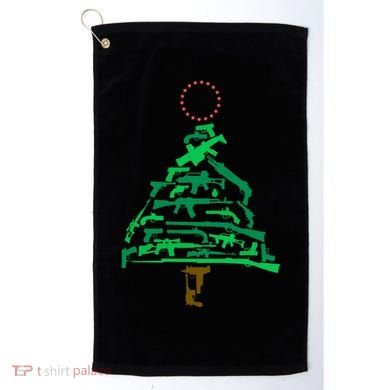 Gun Christmas Tree Golf Towel