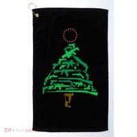Gun Christmas Tree Golf Towel thumb 0