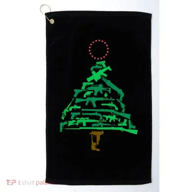 Gun Christmas Tree Golf Towel