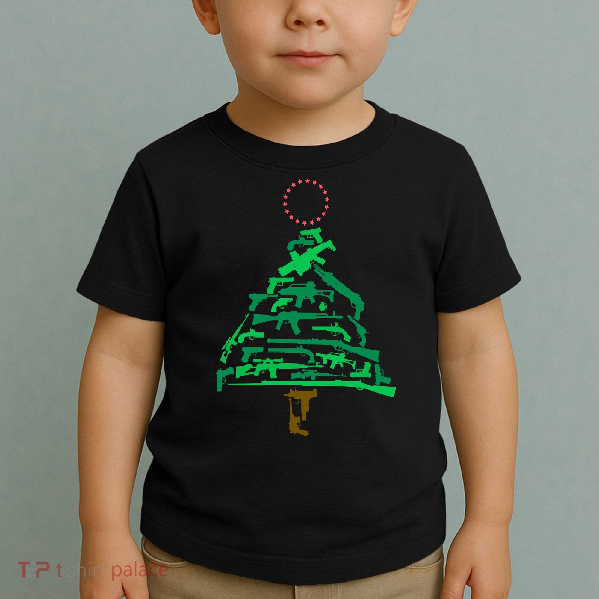 Gun Christmas Tree Toddler T-Shirt