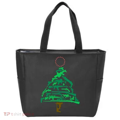 Gun Christmas Tree Tote Bag