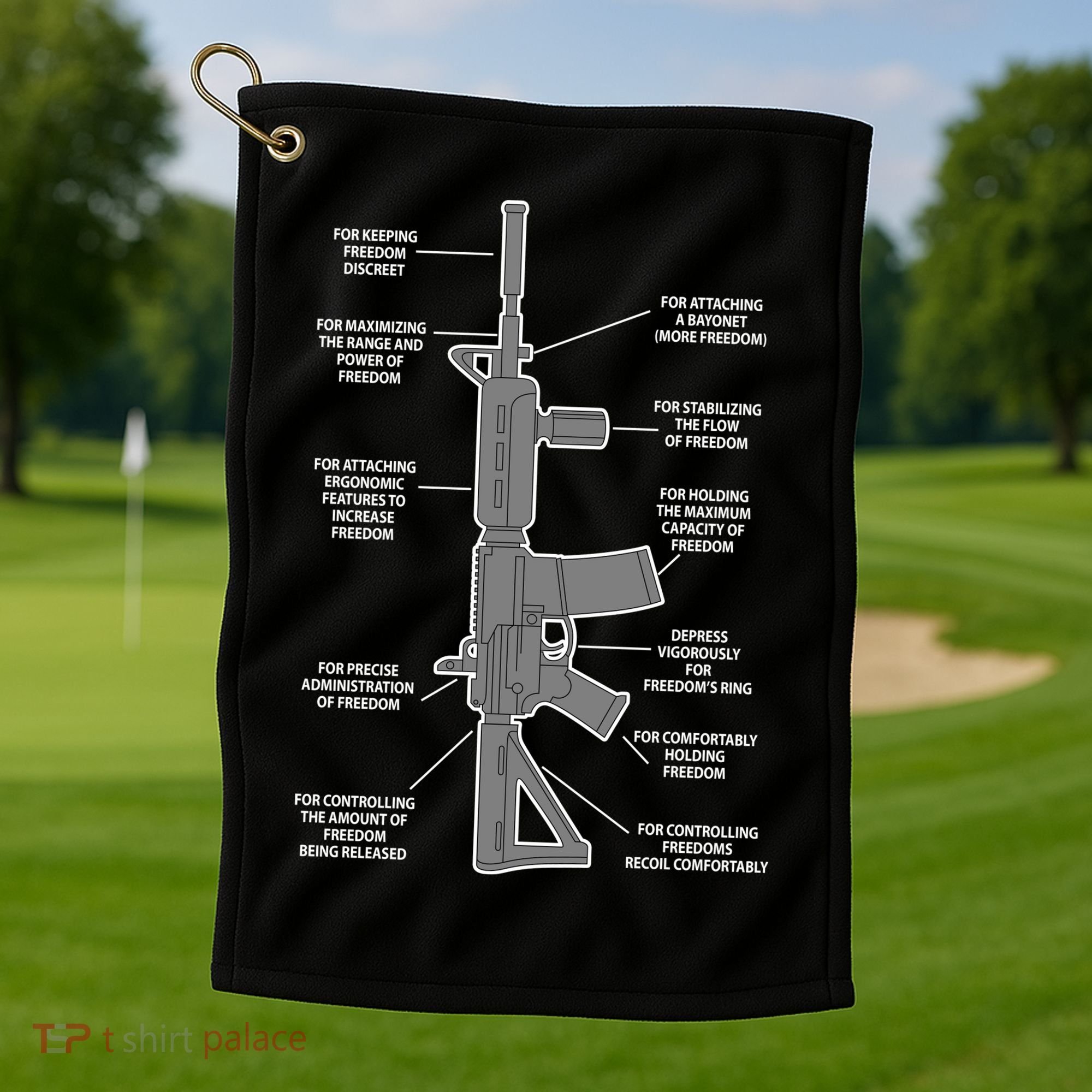 Gun For keeping Freedom Discreet Golf Towel
