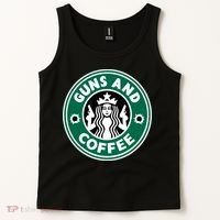 Guns And Coffee Tank Top thumb 2
