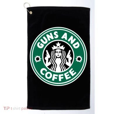 Guns And Coffee Golf Towel