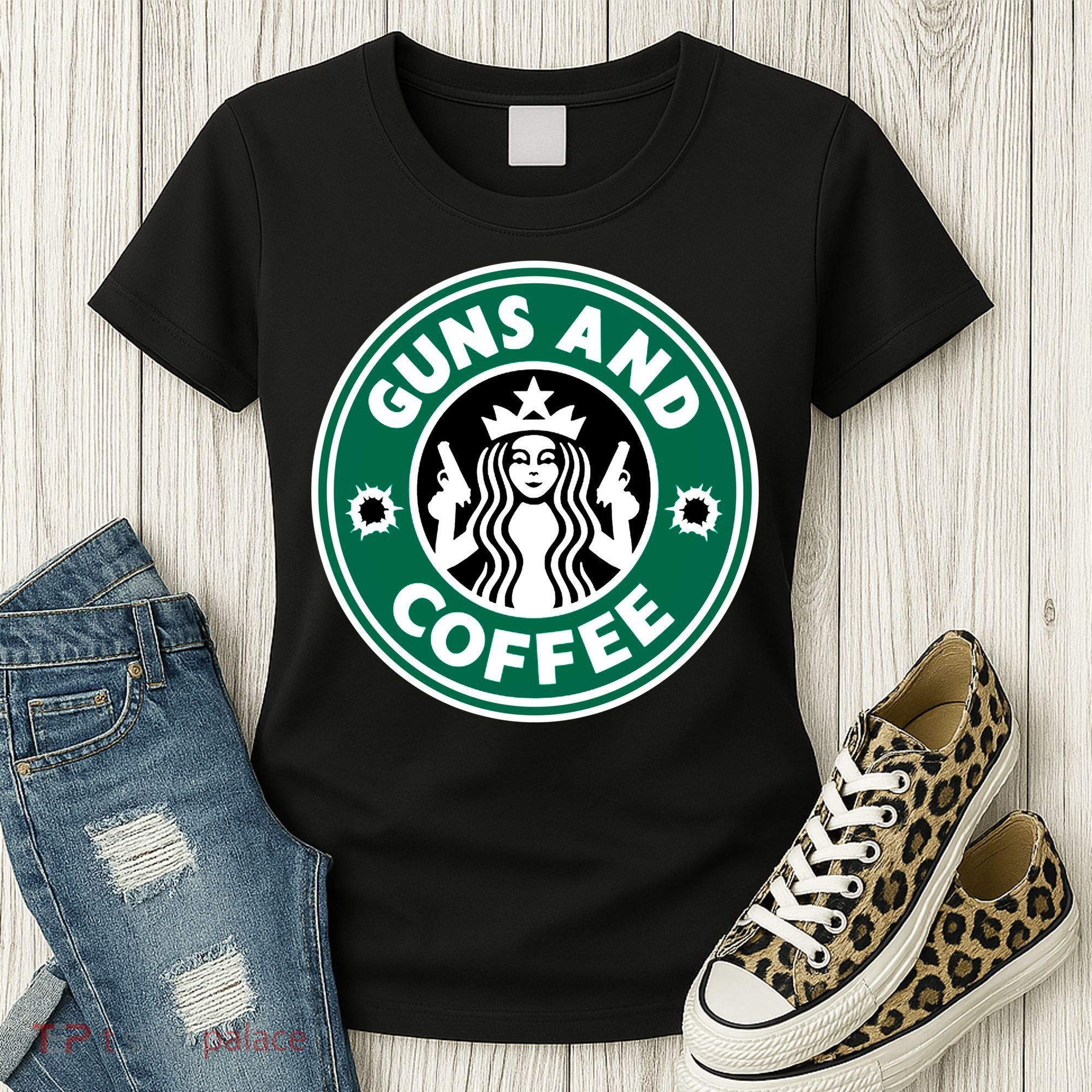 Guns And Coffee Women's T-Shirt