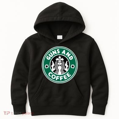 Guns And Coffee Kids Hoodie