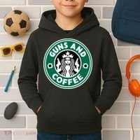 Guns And Coffee Kids Hoodie thumb 2