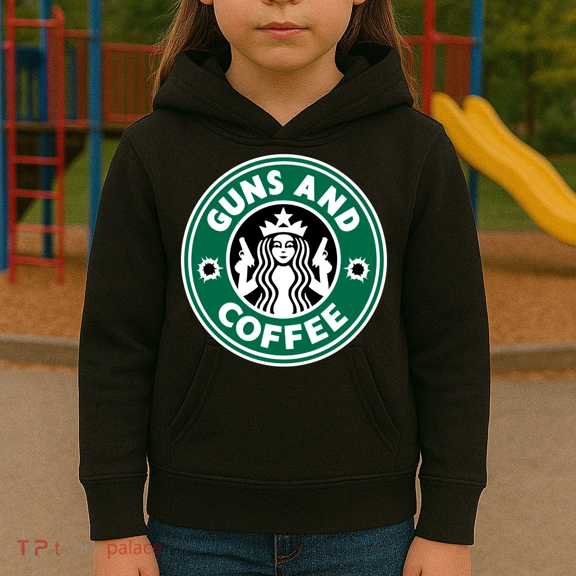 Guns And Coffee Kids Hoodie