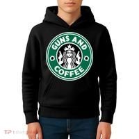 Guns And Coffee Kids Hoodie thumb 4