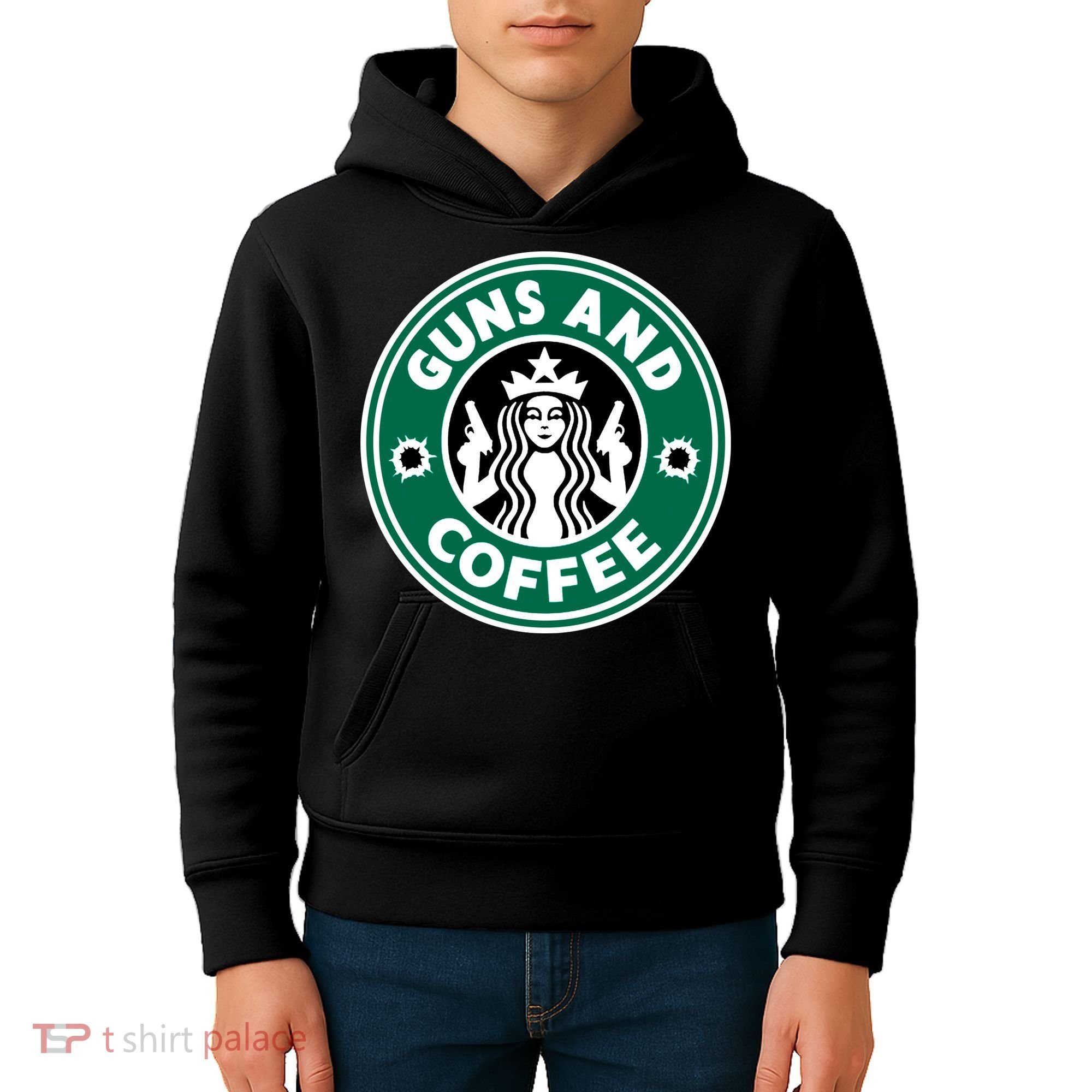 Guns And Coffee Kids Hoodie