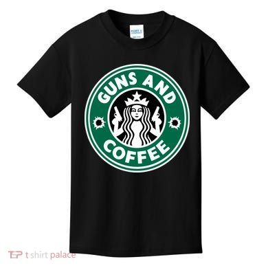 Guns And Coffee Kids T-Shirt