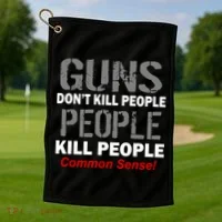 Guns Don't Kill People Kill People Golf Towel thumb 1
