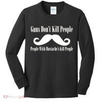 Guns Don't Kill People With Mustache's Do Kids Long Sleeve Shirt thumb 0