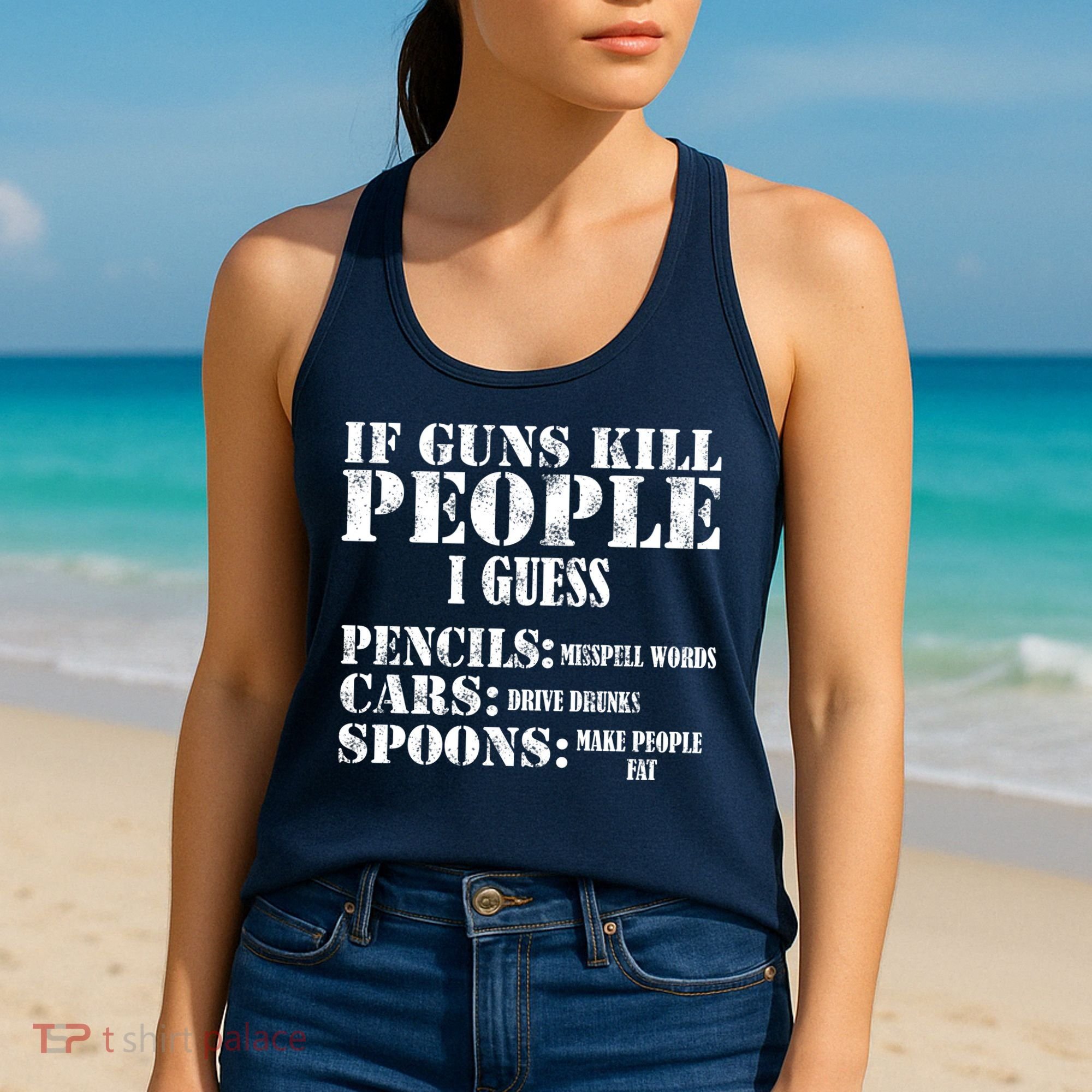 Guns Kill People Cars Drive Drunk Women's Tank Top