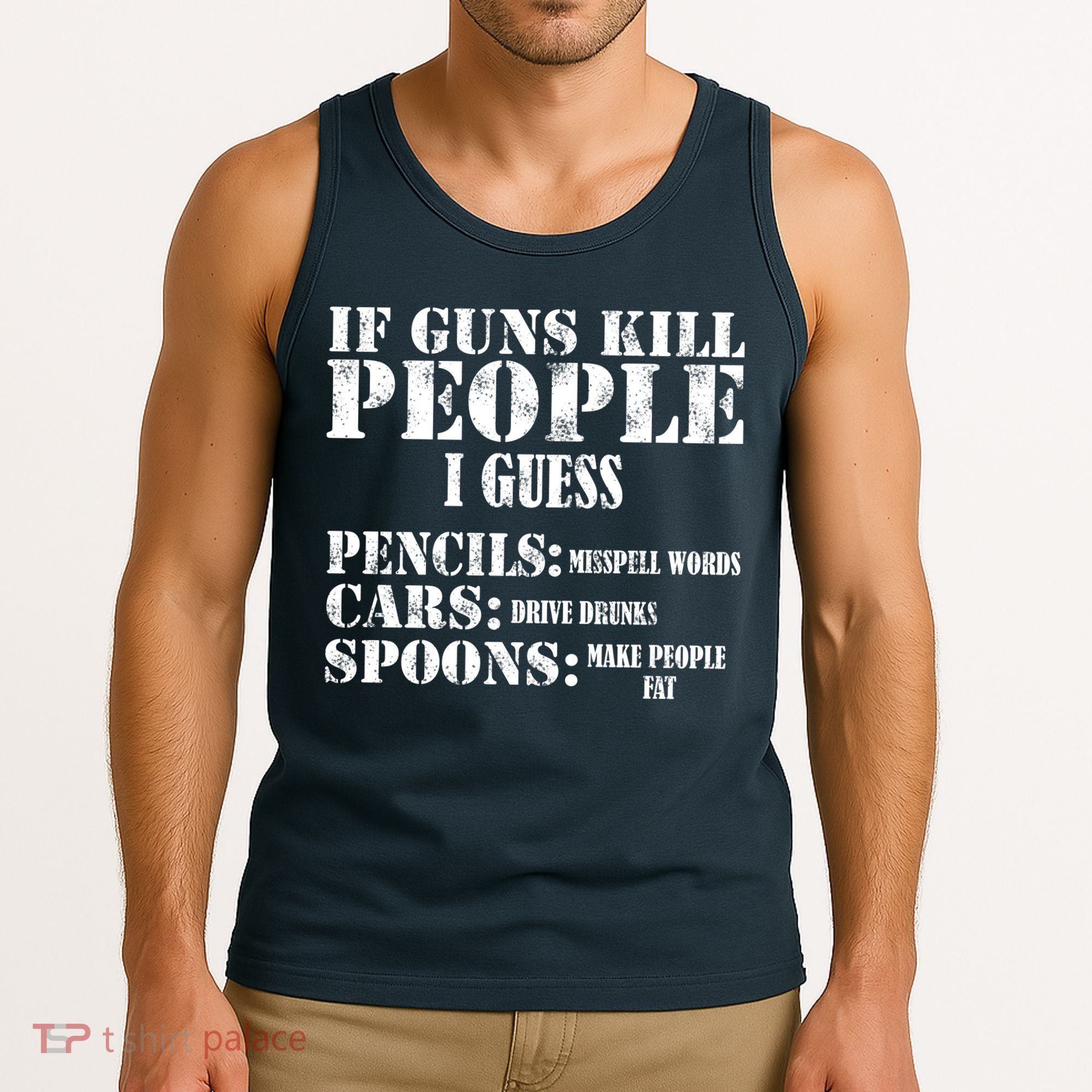Guns Kill People Cars Drive Drunk Tank Top
