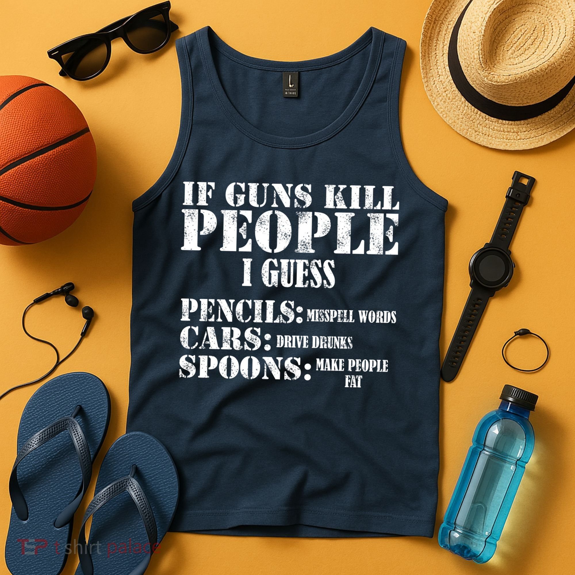 Guns Kill People Cars Drive Drunk Tank Top
