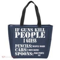 Guns Kill People Cars Drive Drunk Tote Bag thumb 0