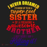 Grow Up Sister Freaking Awesome Brother Funny Gift Beanie thumb 2