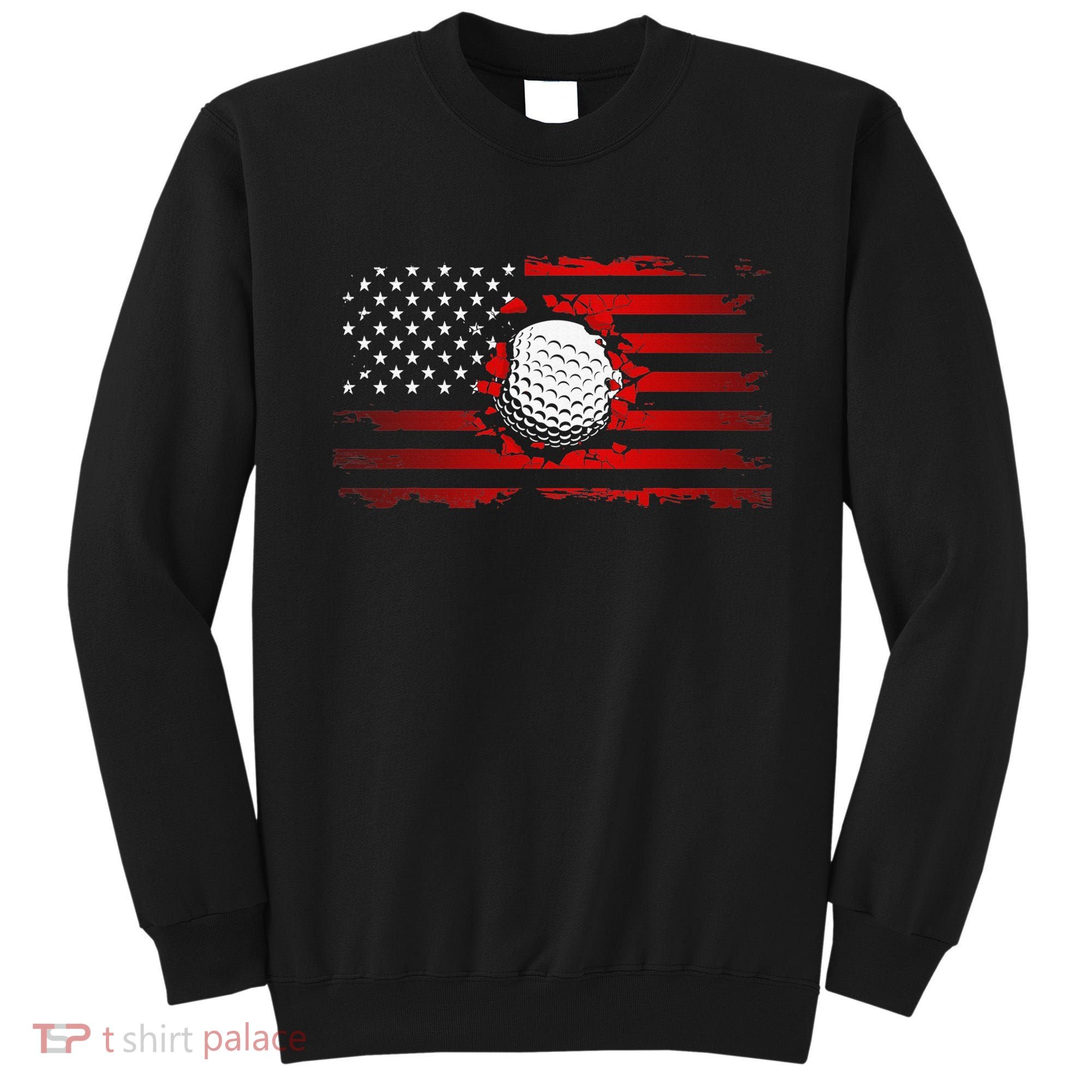 Golf USA Support Team American Flag Golf Sports Sweatshirt