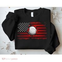 Golf USA Support Team American Flag Golf Sports Sweatshirt thumb 2