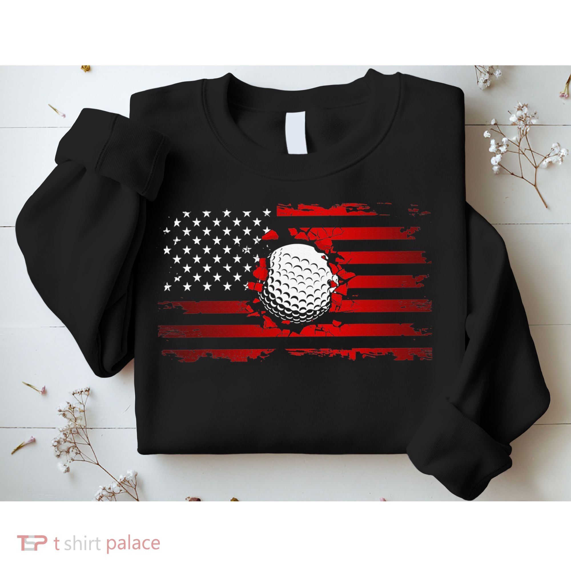 Golf USA Support Team American Flag Golf Sports Sweatshirt