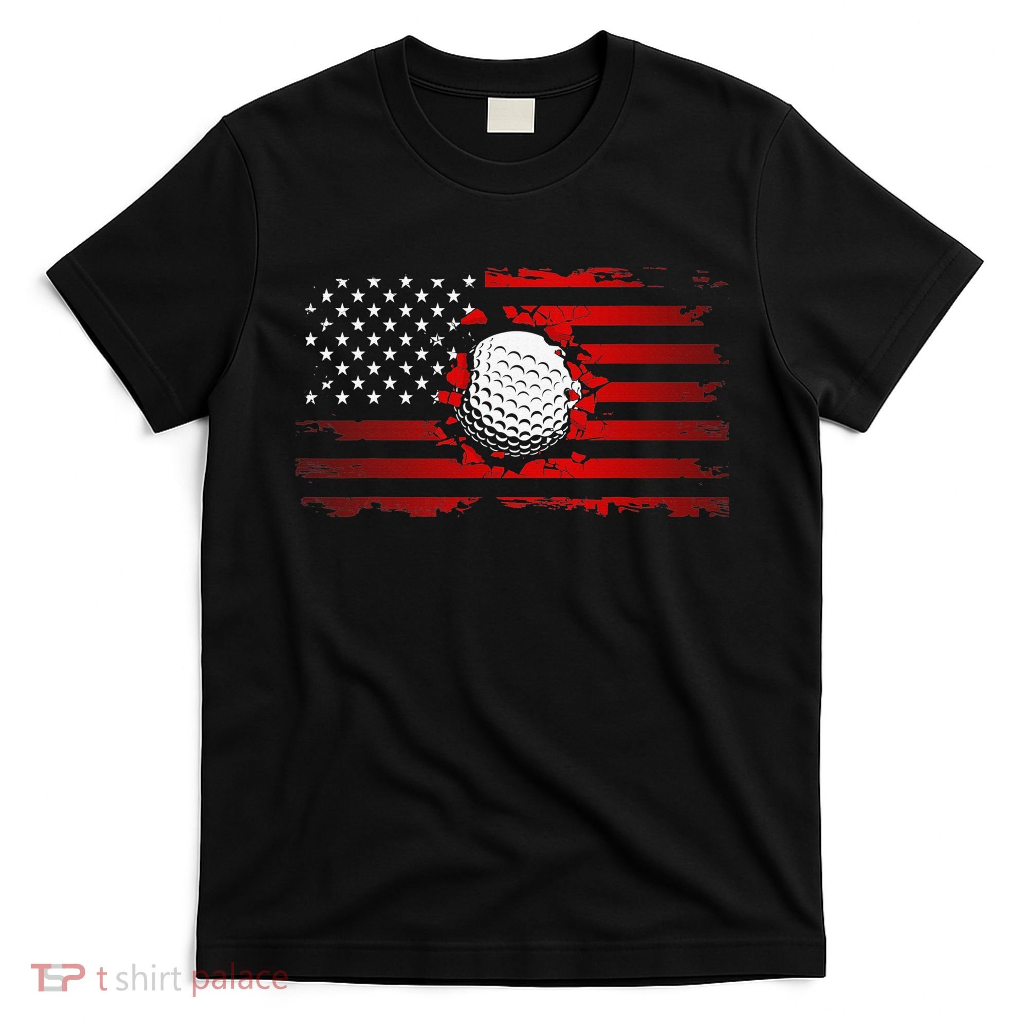 Golf USA Support Team American Flag Golf Sports T-Shirt