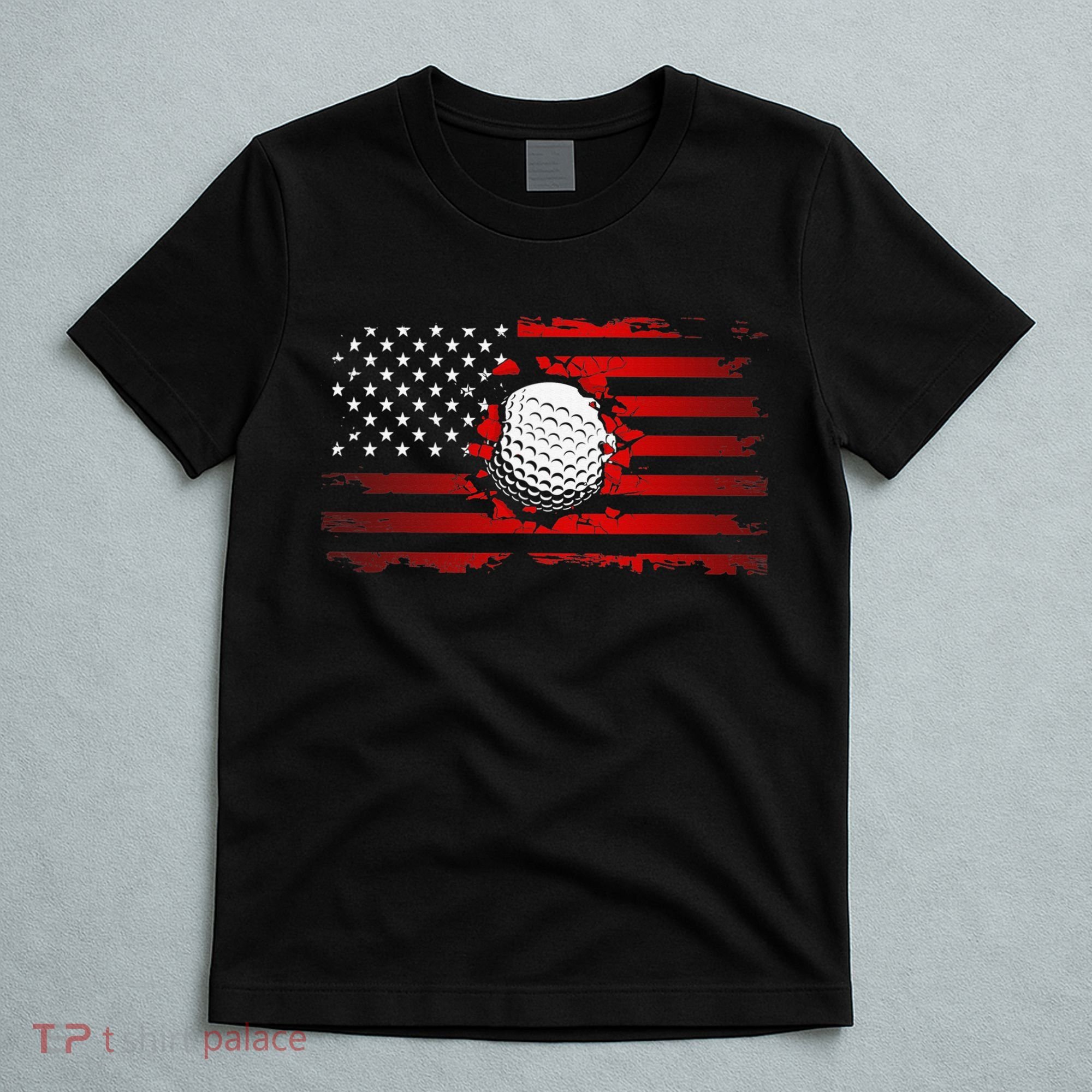 Golf USA Support Team American Flag Golf Sports T-Shirt