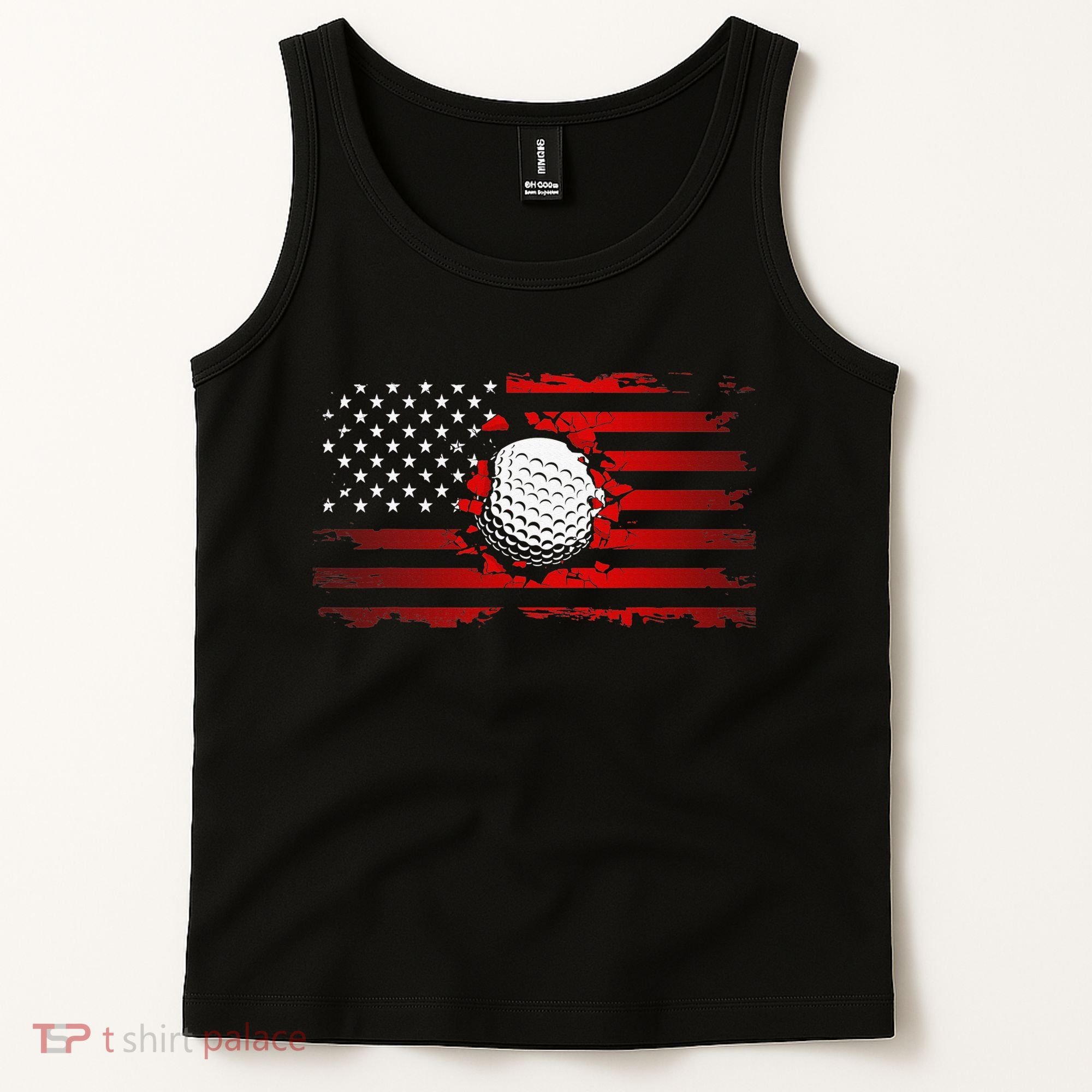 Golf USA Support Team American Flag Golf Sports Tank Top