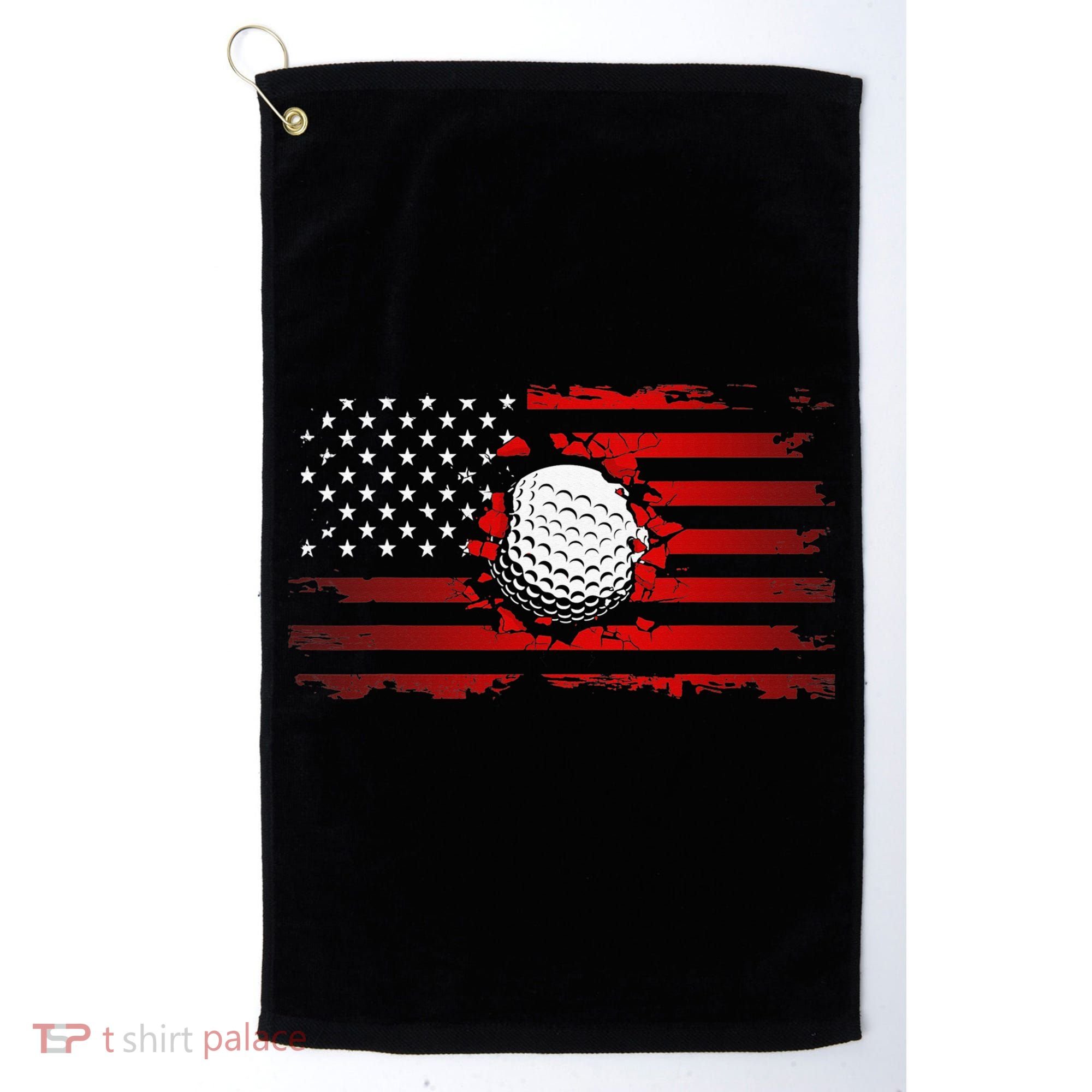 Golf USA Support Team American Flag Golf Sports Golf Towel