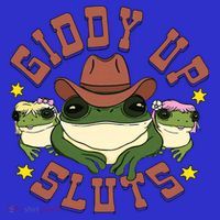 Giddy Up Sluts Western Cowgirl Ranch Rodeo Frog Long Sleeve Shirt thumb 2