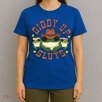 Giddy Up Sluts Western Cowgirl Ranch Rodeo Frog T-Shirt thumb 4