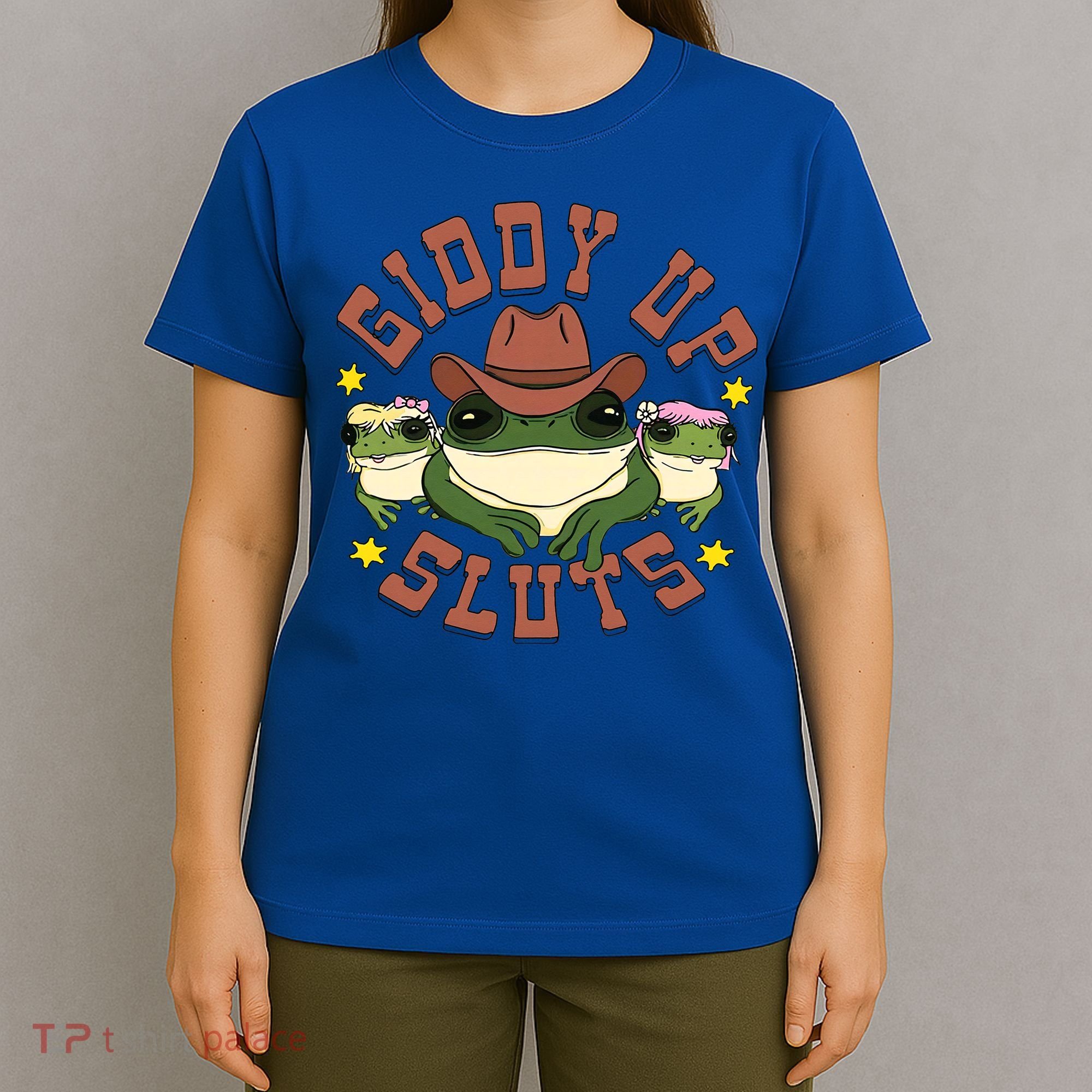 Giddy Up Sluts Western Cowgirl Ranch Rodeo Frog T-Shirt