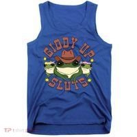 Giddy Up Sluts Western Cowgirl Ranch Rodeo Frog Tank Top thumb 0