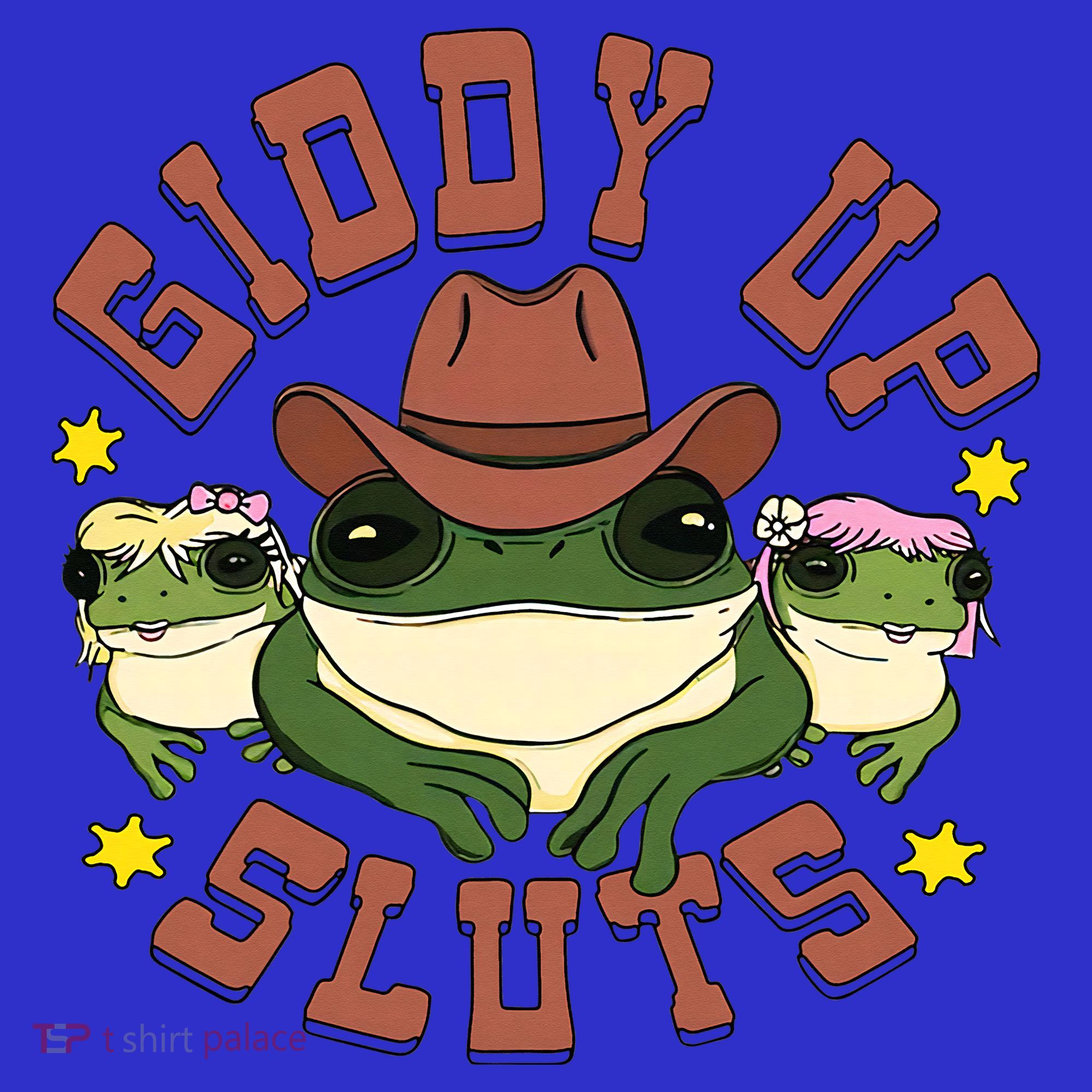 Giddy Up Sluts Western Cowgirl Ranch Rodeo Frog Women's T-Shirt