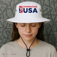 Gymnastics Usa Support The T.E.A.M. U.S.A Flag Bucket Hat thumb 3