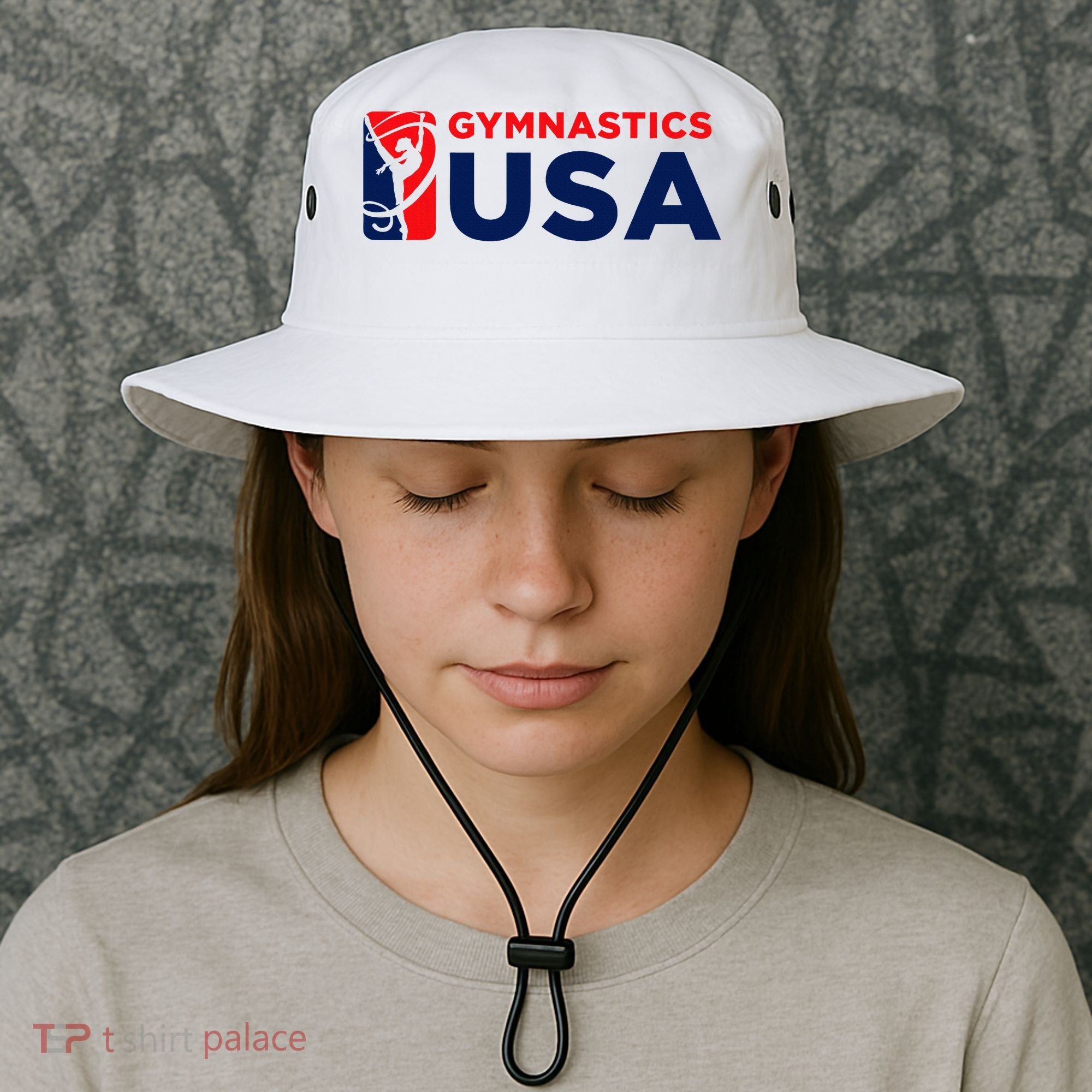 Gymnastics Usa Support The T.E.A.M. U.S.A Flag Bucket Hat