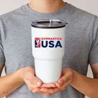Gymnastics Usa Support The T.E.A.M. U.S.A Flag Tumbler thumb 2
